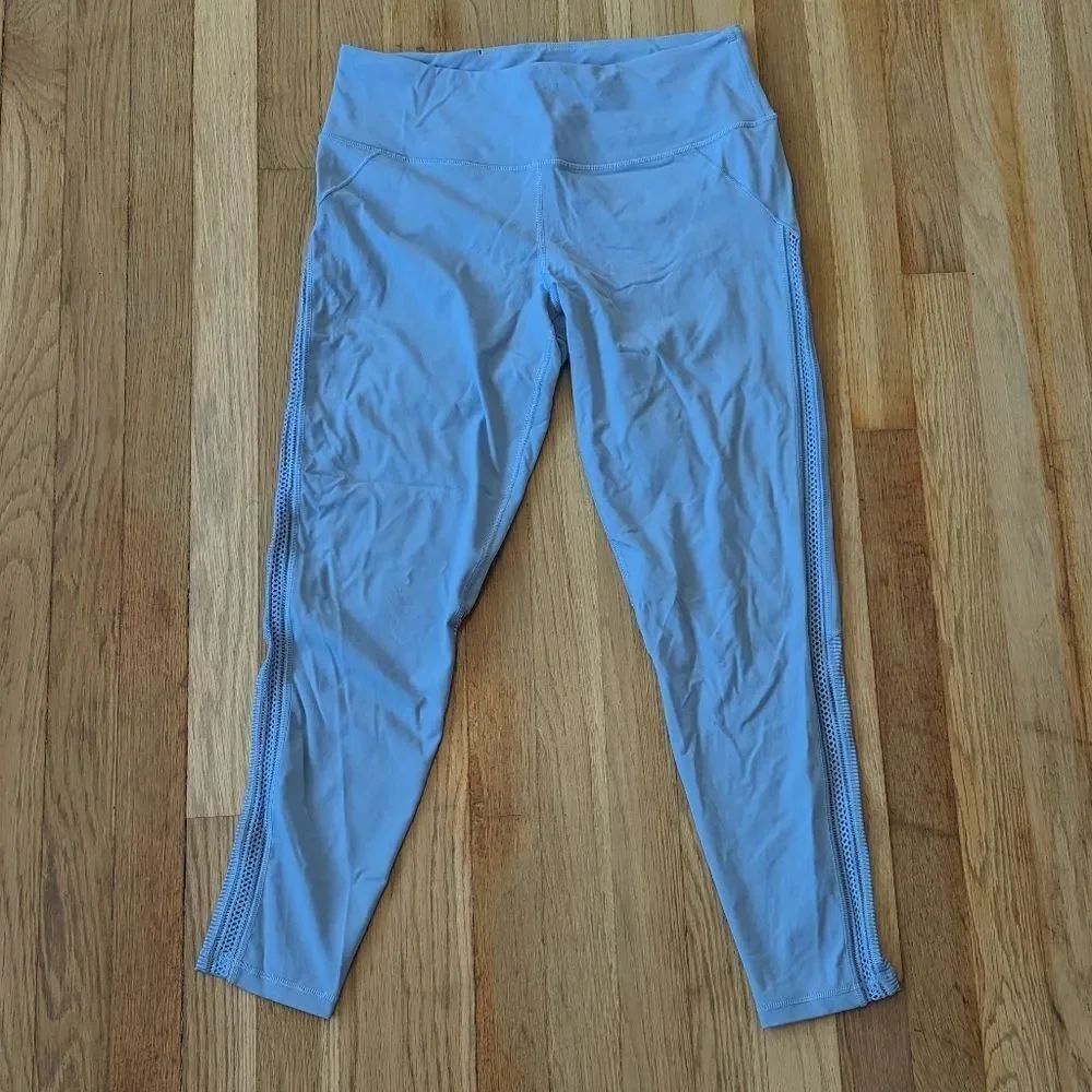 Victoria's Secret Victoria Sport Knockout Blue leggings with macrame side detail